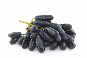 black seedless Moon Drops grape or Witch Fingers grape on white background
