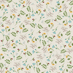 Vintage Floral Pattern - Vector Background eps10