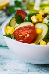 Salad with raw vegetables