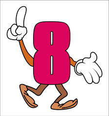 Cartoon Number Eight Vector