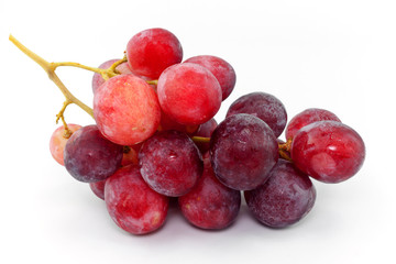 red grapes isolated on white background