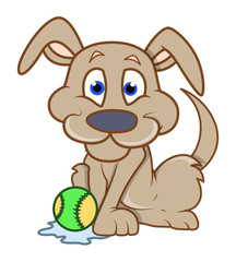 Obraz premium Happy Puppy Playing with Ball