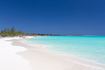 Fototapeta na wymiar Landscape of the beach in the Caribbean Sea