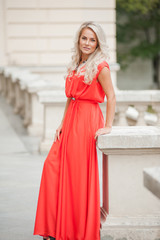 woman walking near palace