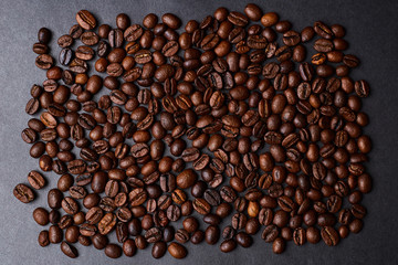 Coffee beans on black background
 
