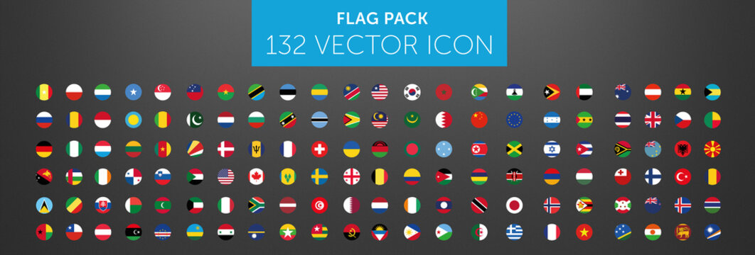 WORLD FLAG vector collection 132 circle icon 