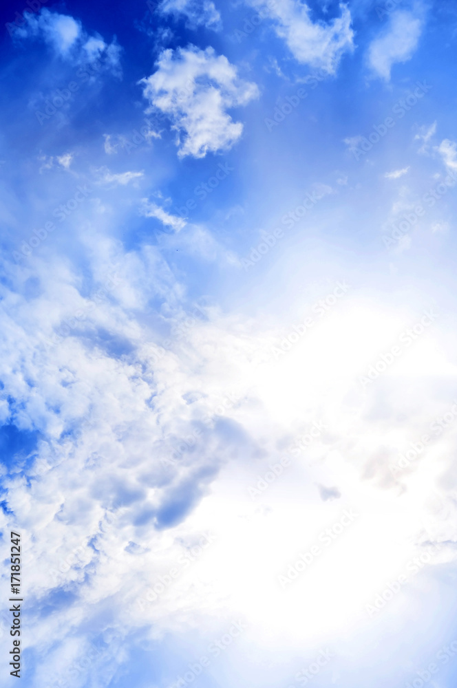 Wall mural divine mystical sky with rays of light like background