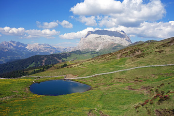 Lake, Seiser Alm Alpe di Siusi , Southern Tyrol, Italy