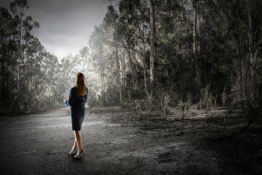 Looking for quiet place. Mixed media