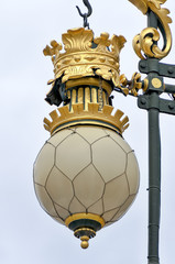Fototapeta na wymiar Close up of antique street lamps in downtown Madrid, Spain.