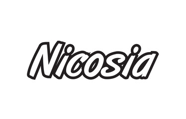 nicosia europe capital text logo black white icon design