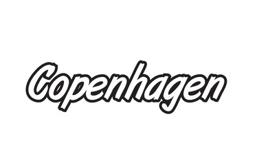 copenhagen europe capital text logo black white icon design