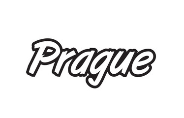 prague europe capital text logo black white icon design