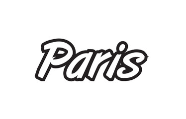 paris europe capital text logo black white icon design