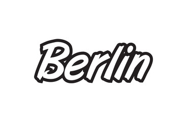 berlin europe capital text logo black white icon design