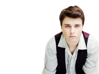 Stylish handsome young man posing.