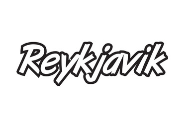 Fototapeta na wymiar reykjavik europe capital text logo black white icon design
