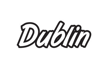 dublin europe capital text logo black white icon design