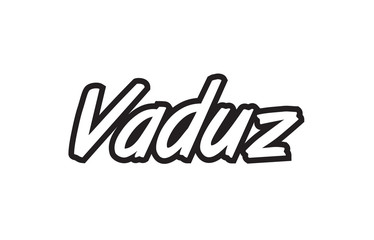 vaduz europe capital text logo black white icon design