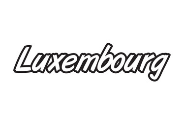 luxembourg europe capital text logo black white icon design