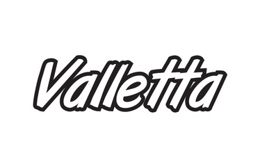 valletta europe capital text logo black white icon design