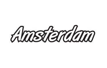 amsterdam europe capital text logo black white icon design