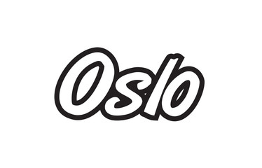 oslo europe capital text logo black white icon design