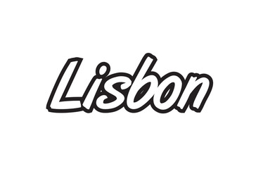 lisbon europe capital text logo black white icon design