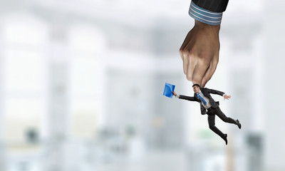 Hand of help and protection . Mixed media