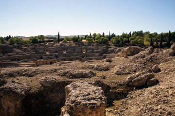 Fototapeta na wymiar Ancient Roman Amphiteater in Italica