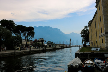 Italian town with lake