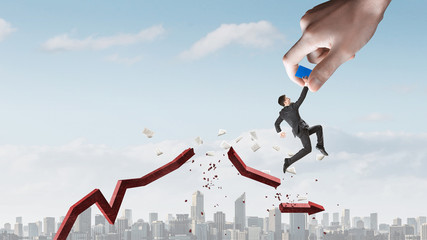 Hand of help and protection . Mixed media