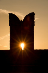 Sundown through Castle Wall