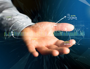 Trading forex data information displayed on a stock exchange interface - Finance concept