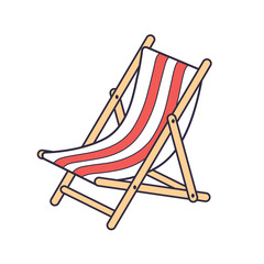 Beach deck chair vector isolated.
