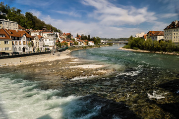 Fototapeta premium Zusammenfluss von Enns und Steyr