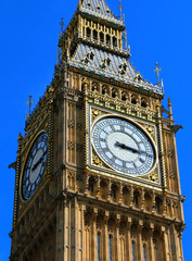Fototapeta na wymiar Big Ben close up with blue sky,London