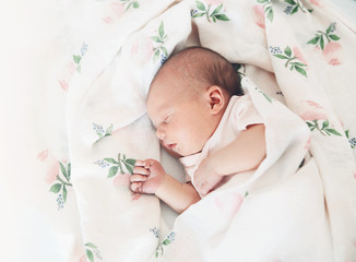 Newborn baby sleep first days of life at home.