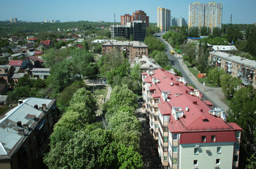 View of buildings in city on sunny day