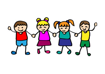  Little kids holding hands