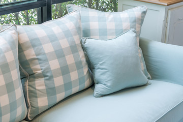  Modern fabric pillow on luxury fabric sofa interior