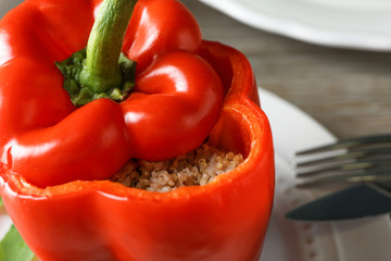 Quinoa stuffed pepper, closeup