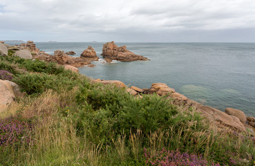 Rochers et côte de granit rose
