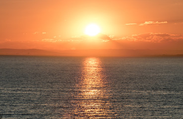 Coucher de soleil sur la mer