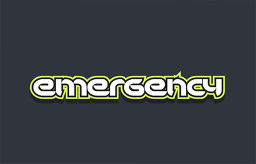 Fototapeta premium emergency word text logo design green blue white