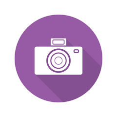 Photo camera flat design long shadow glyph icon