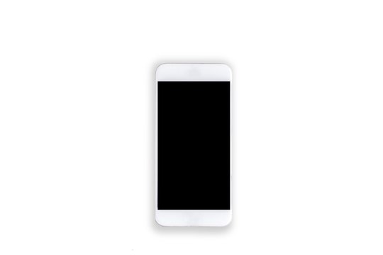 smartphone on white background.using wallpaper for education, business photo.Take note of the product for mobile concept, object or copy space.