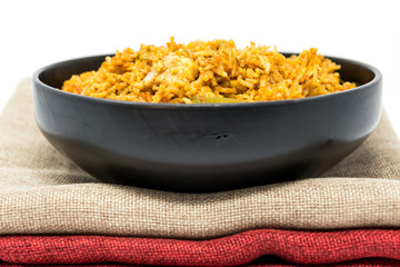 Tasty Indian food basmati rice on a plate