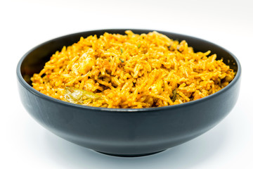 Tasty Indian food basmati rice on a plate