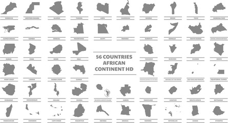 56 pays du continent africain en haute définition